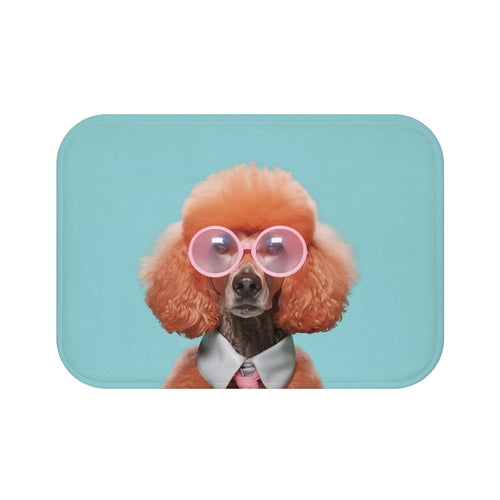 Cool Dog with Shades Bath Mat – Step Out in Style!