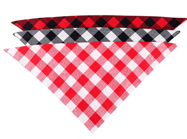 Cute Plaid Pet Bandana Bibs: Cozy Style for Your Pup! 🐾🎀 - Animal Minds