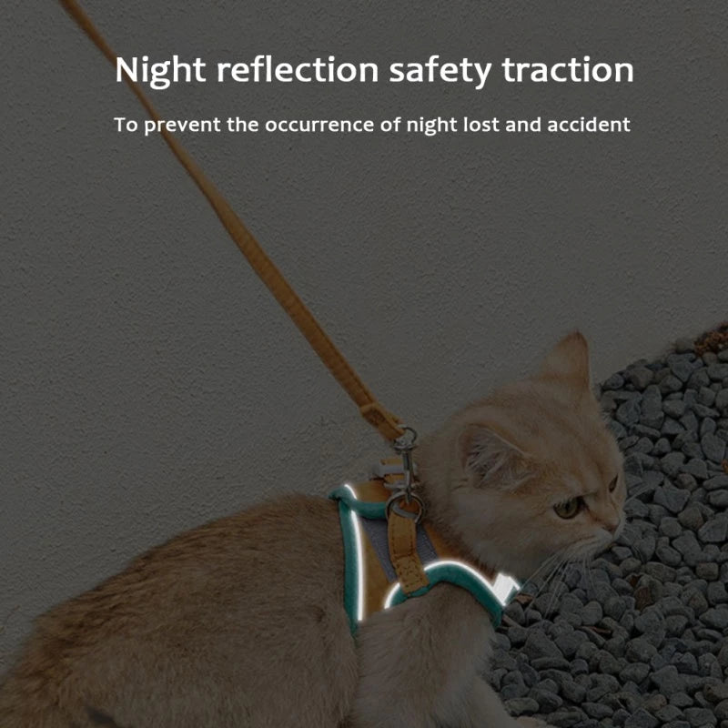 Purr-fectly Secure: Reflective Cat Harness & Leash Set