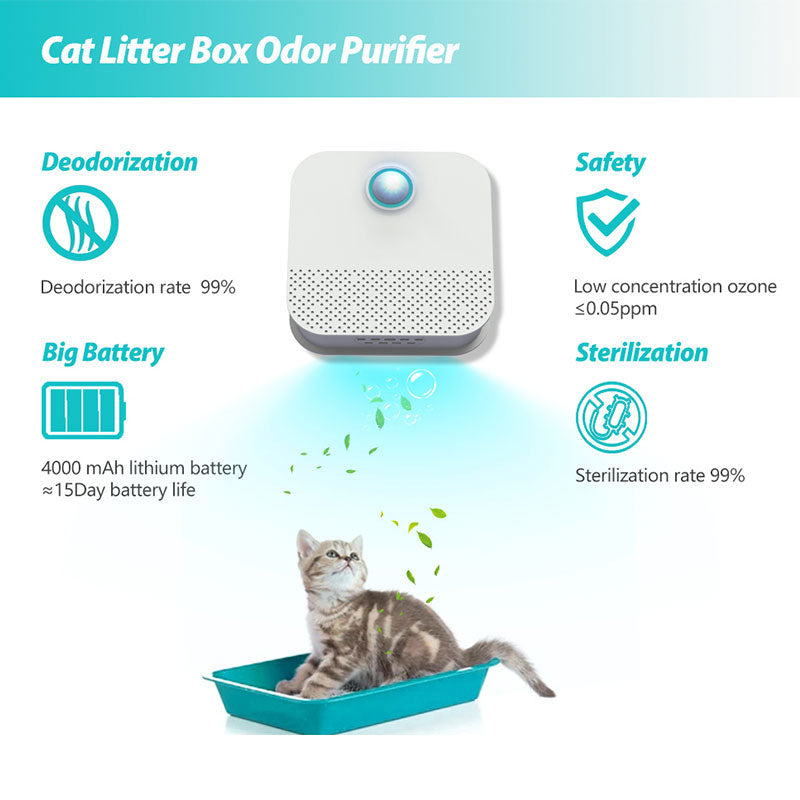 Smart Cat Litter Box Deodorizer & Sterilizer: Keep Your Litter Box Fresh 24/7! 🐾✨