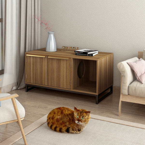 Cat House & TV Stand Combo: Functional Style for You & Your Furry Friend! 🐾📺✨