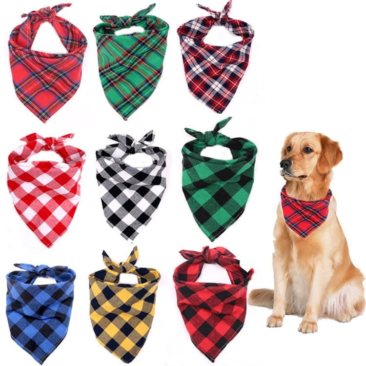 Plaid Perfection: Stylish Bandanas for Small Dogs 🐾✨