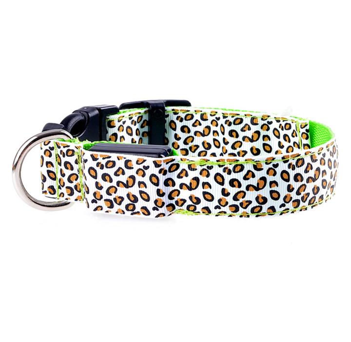 Fashion Leopard Adjustable Led Dog Collar - Animal Minds