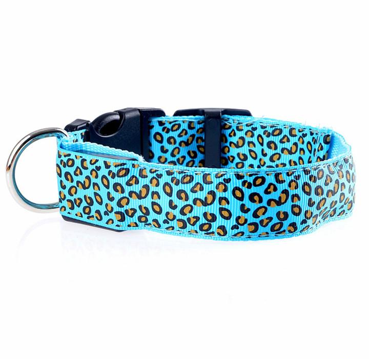 Fashion Leopard Adjustable Led Dog Collar - Animal Minds