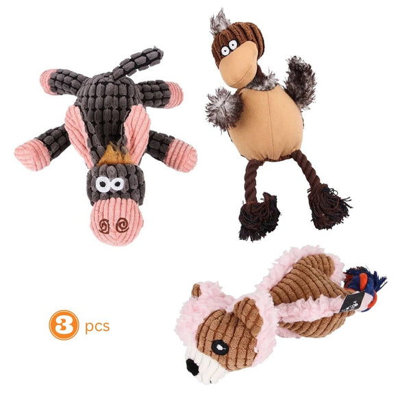 Fast Shipping 3 pack assorted Dog toys - Animal Minds